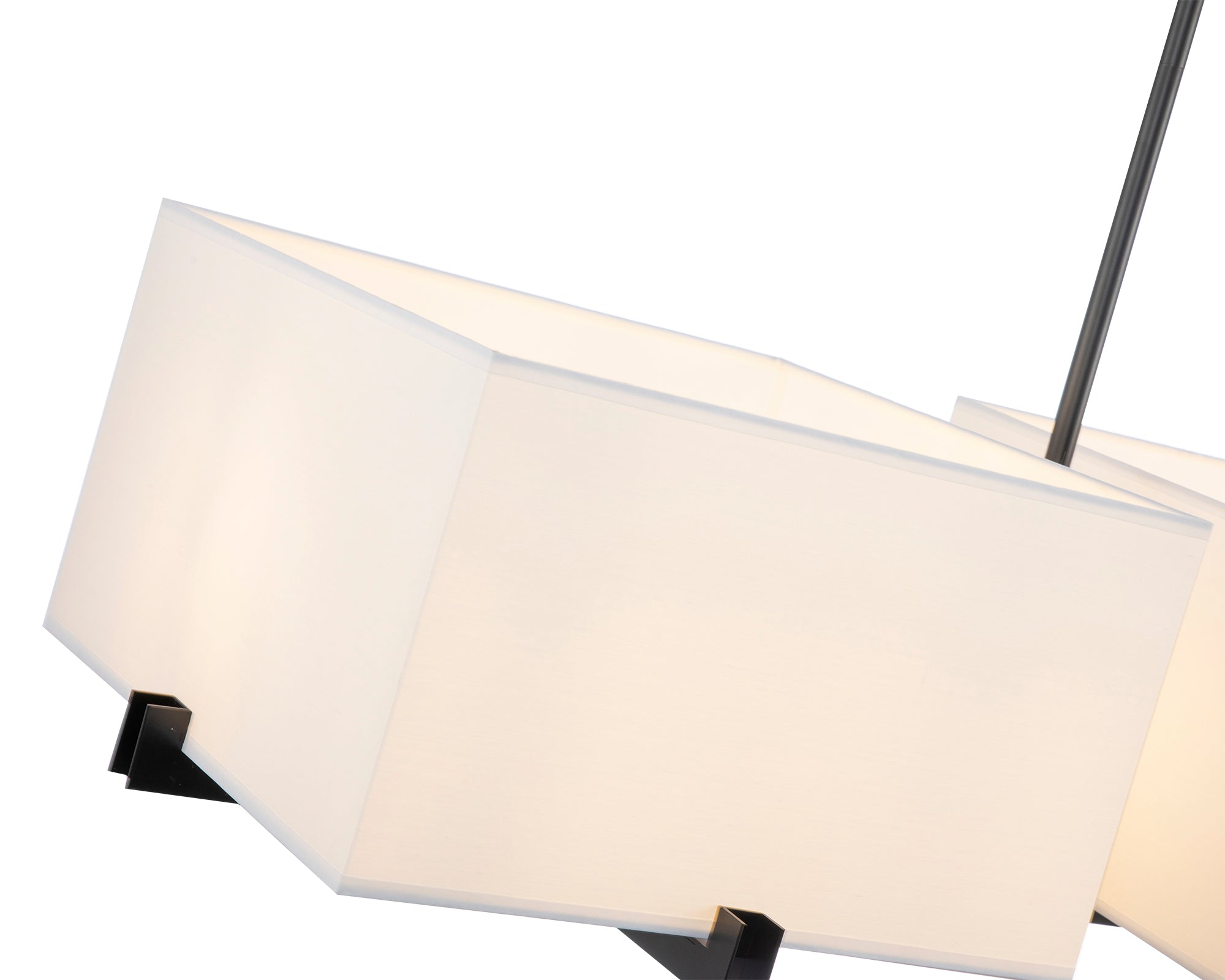 Cameron Pendant Lamp - Liang & Eimil featuring white fabric shades and a matt black frame.