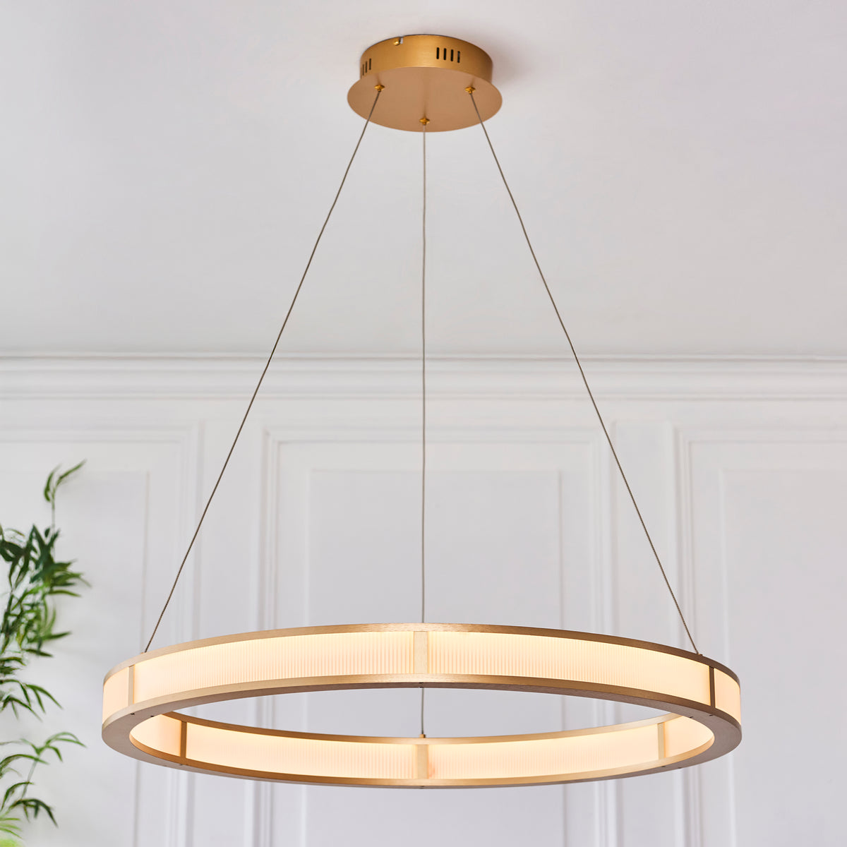 Classic Ribbed Hoop Pendant – Endon - Luxury Lighting BoutiquePendant LampLuxury Lighting Boutique