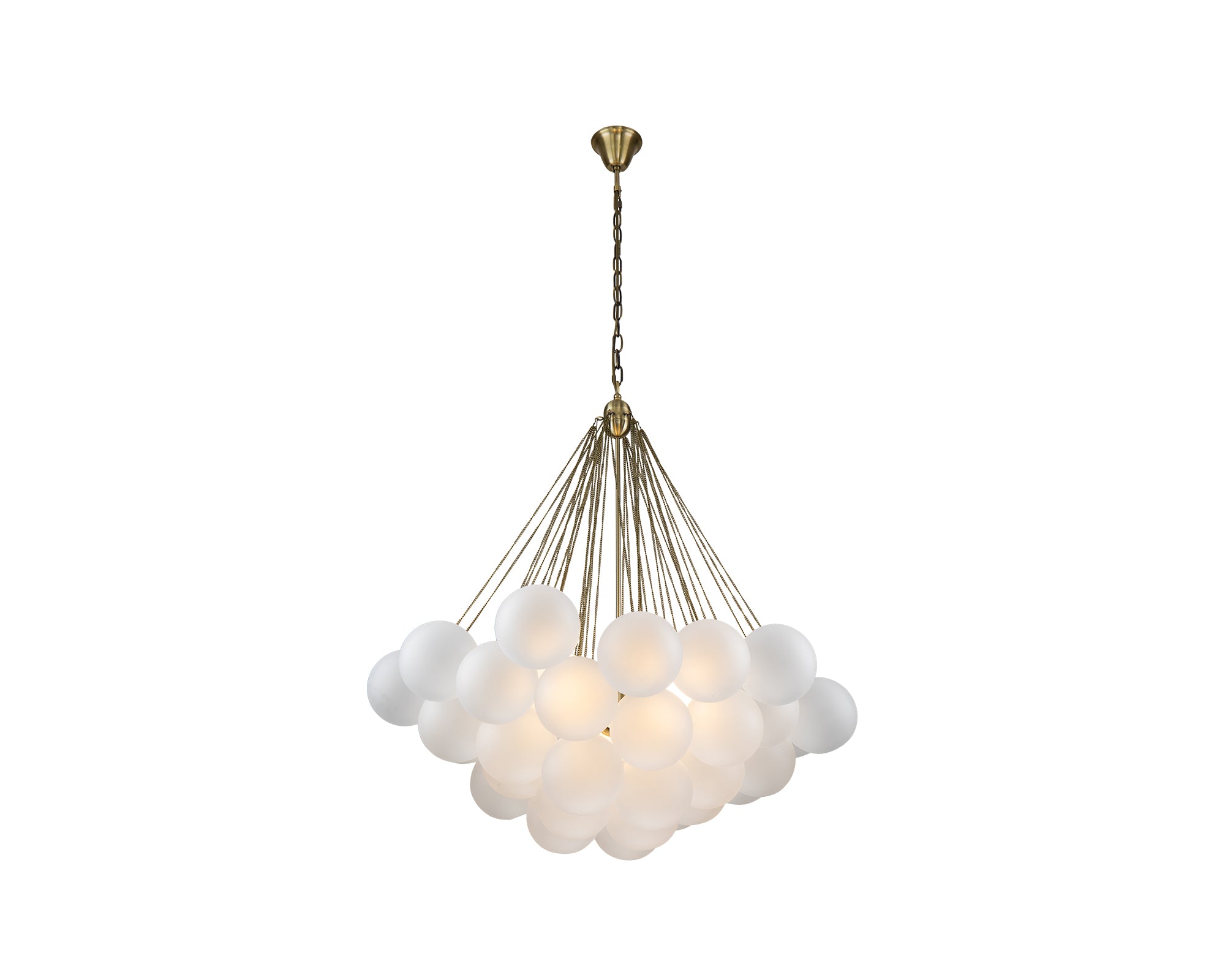 Cloud Pendant Lamp - Liang & Eimil features frosted glass shades and antique brass chains for a soft, ethereal statement lighting design.