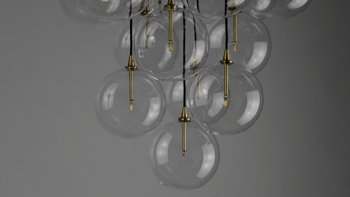 Schwung Cluster 13 Chandelier in Polished Nickel