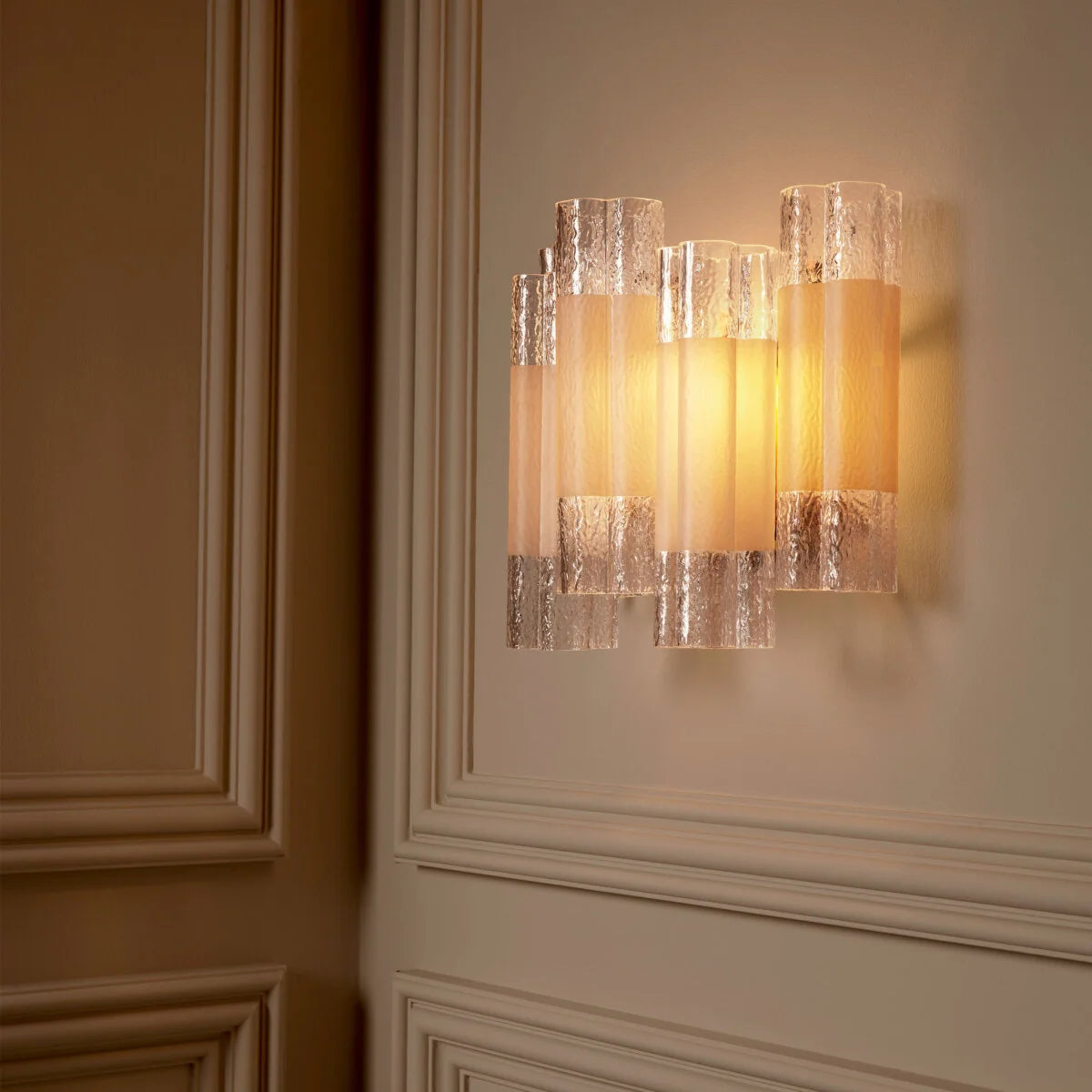Sophisticated Denton Wall Lamp featuring softly frosted glass tubes for diffused illumination