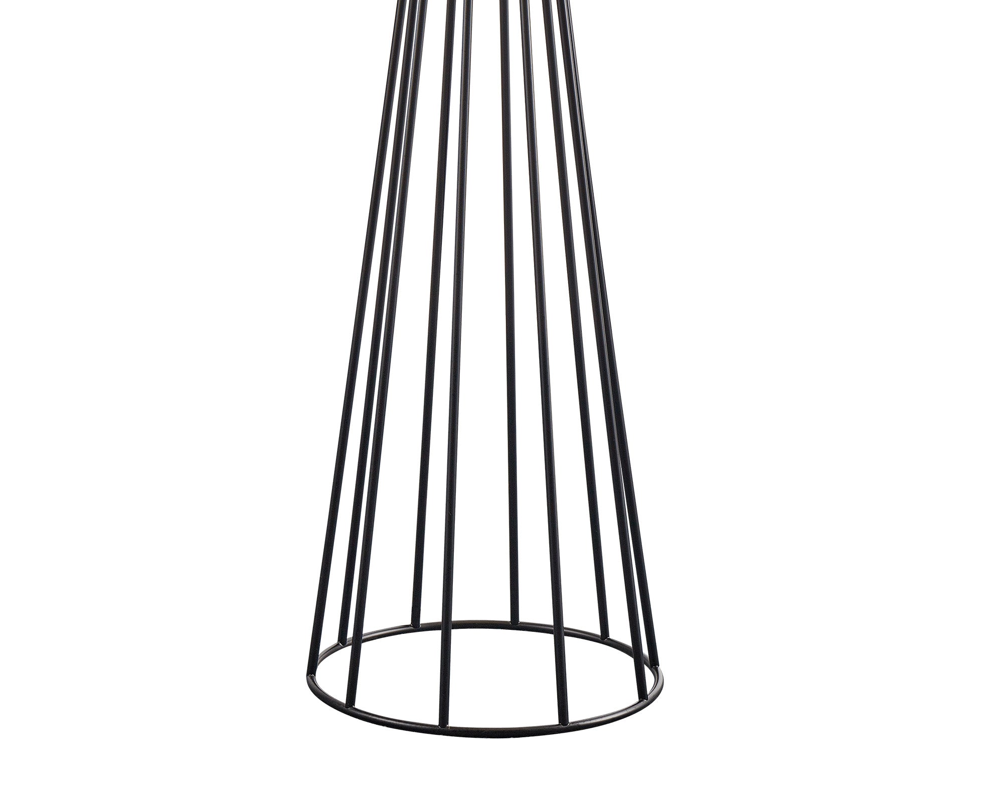 Faro Floor Lamp by Liang & Eimil featuring an abstract matte black metal base and off-white linen shade