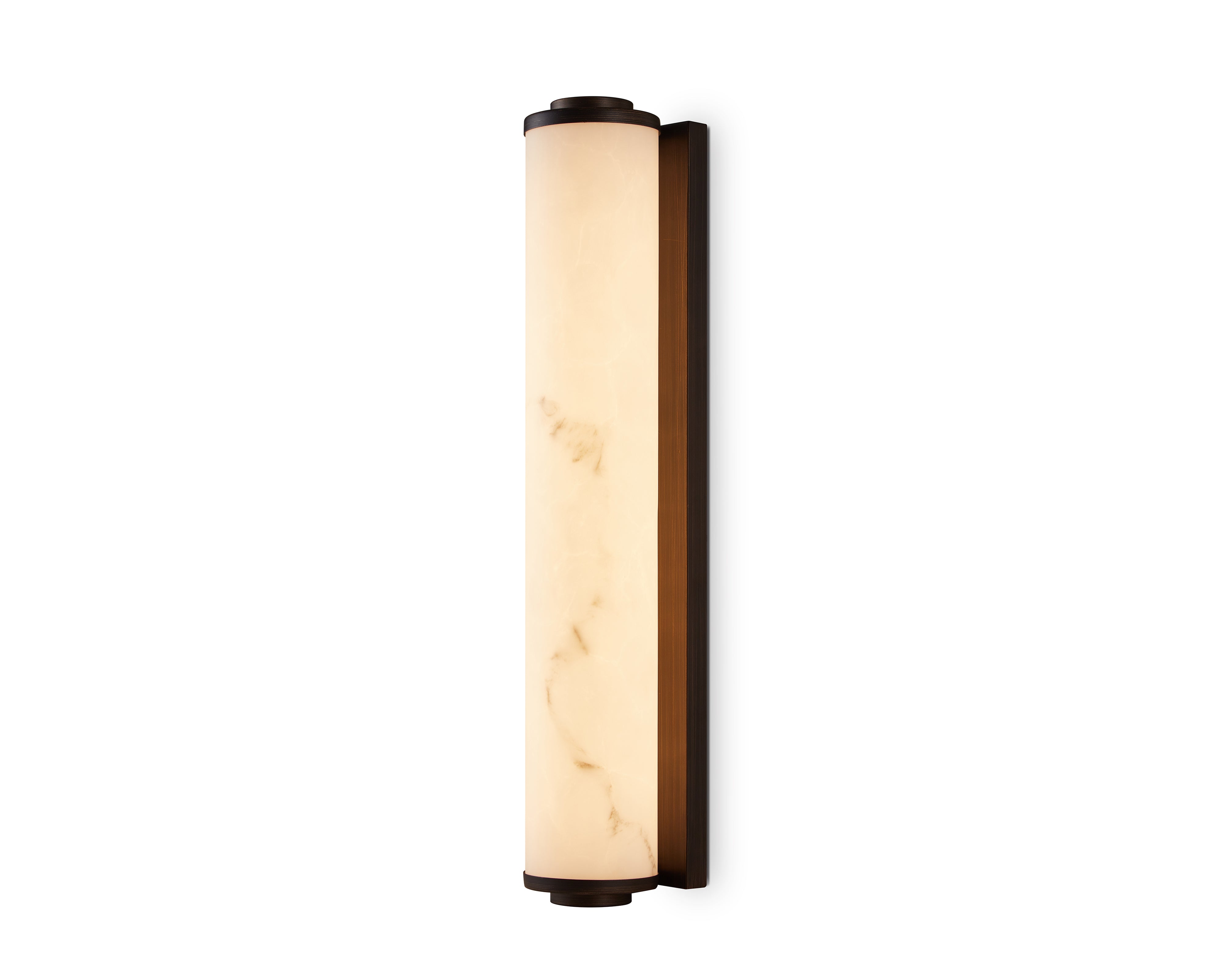 Fento Large Wall Lamp by Liang & Eimil with antique bronze frame and alabaster-effect illuminated diffuser