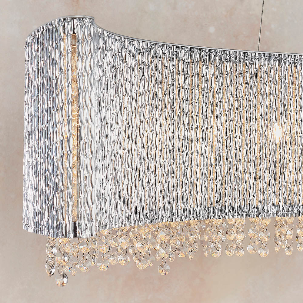 Galina 8Lt Linear Pendant positioned elegantly above a premium kitchen or dining island