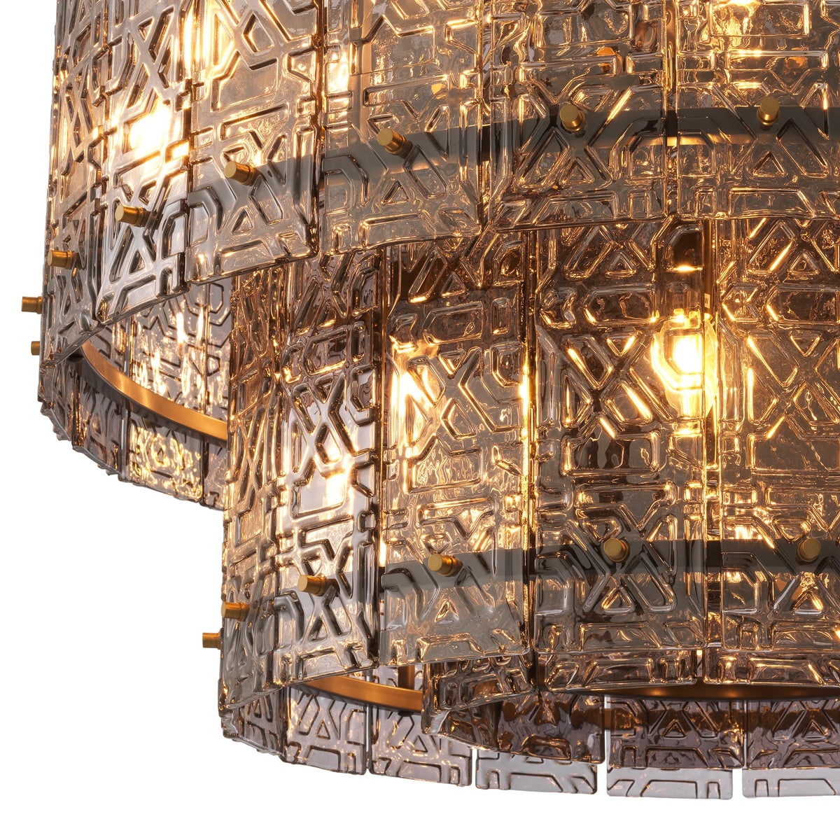 Georgette Chandelier highlighting its intricate interlocking geometric pattern