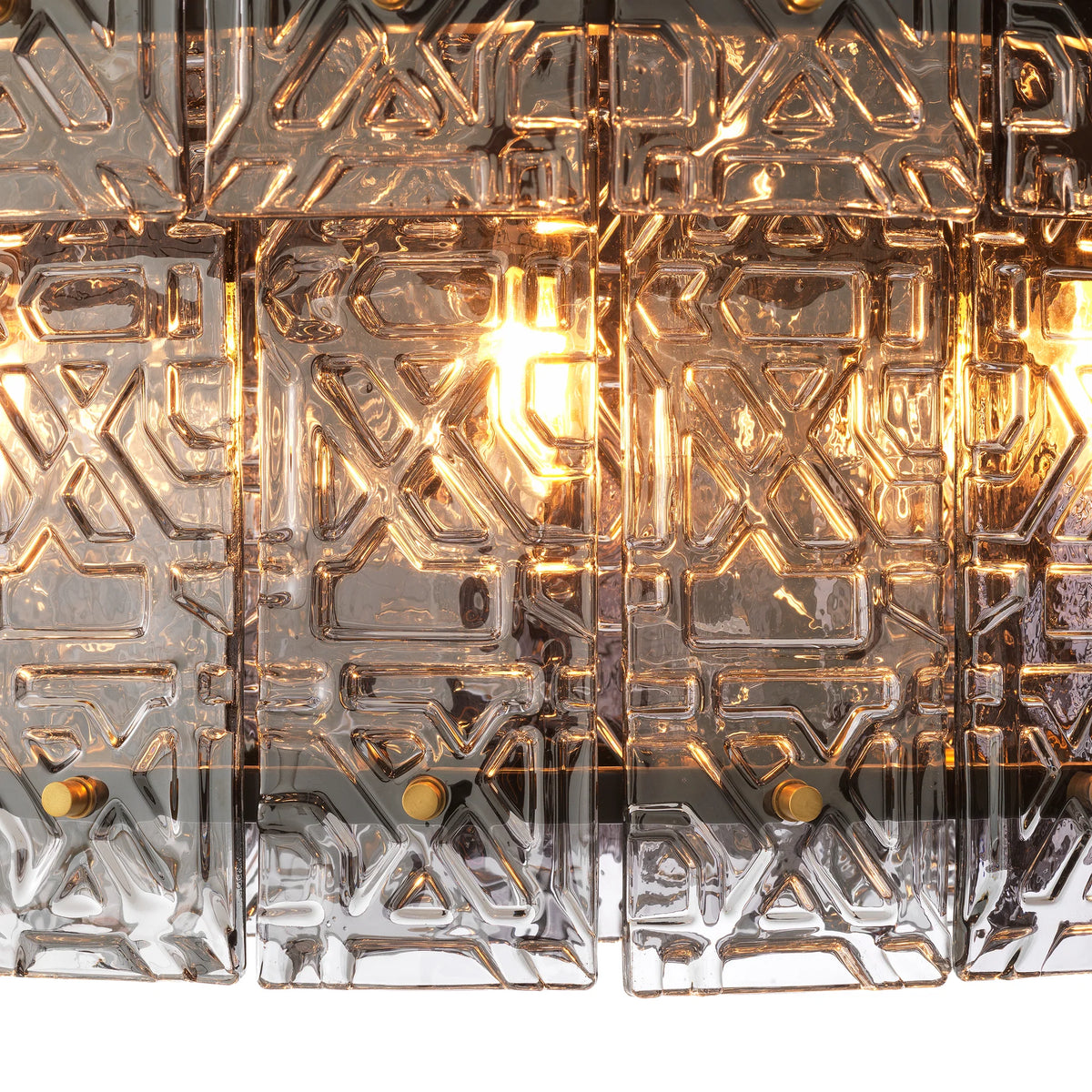 Elegant Georgette Chandelier featuring refined light smoke glass panels