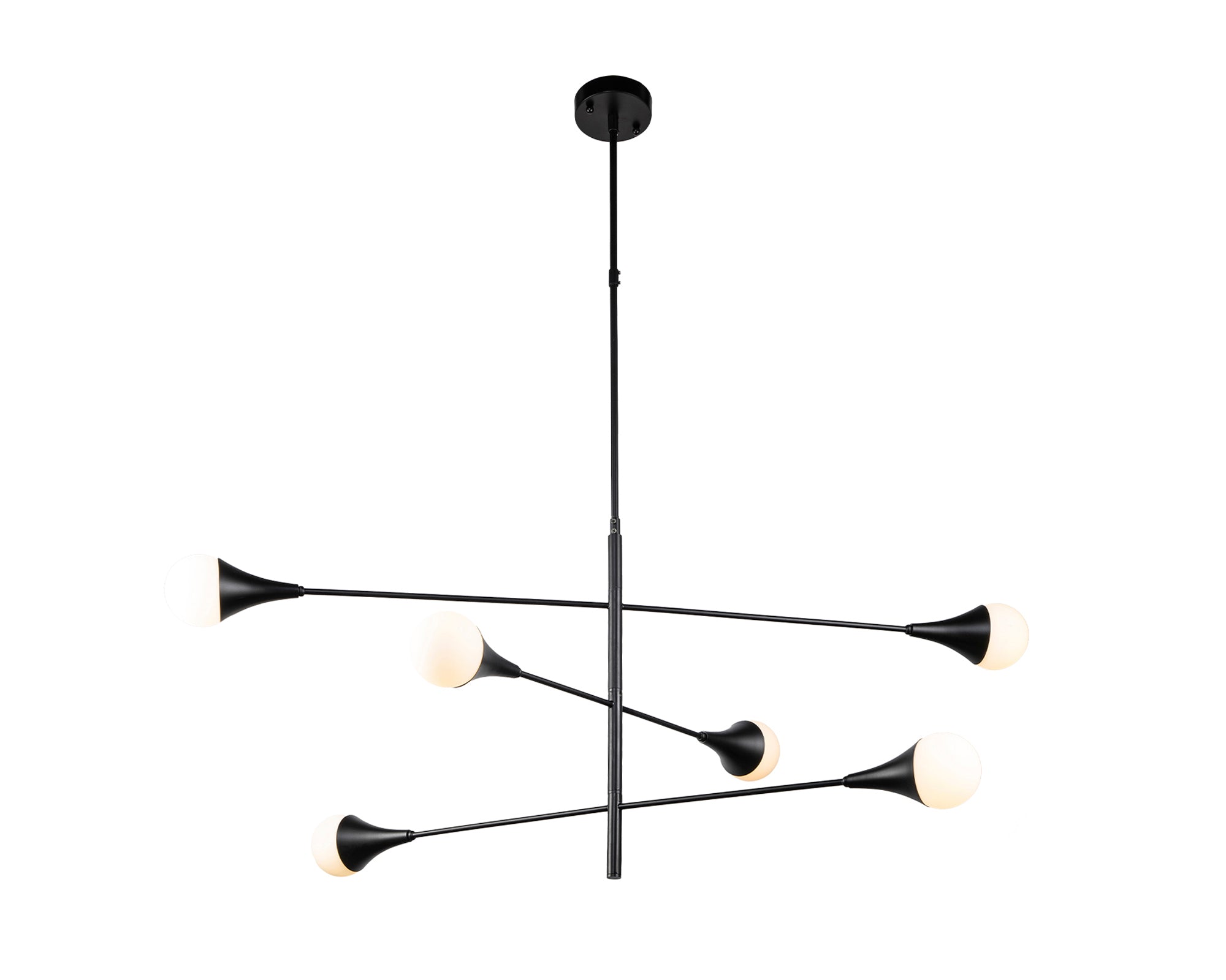 Kendal Pendant Lamp - Liang & Eimil featuring white glass spheres and a matt black frame.