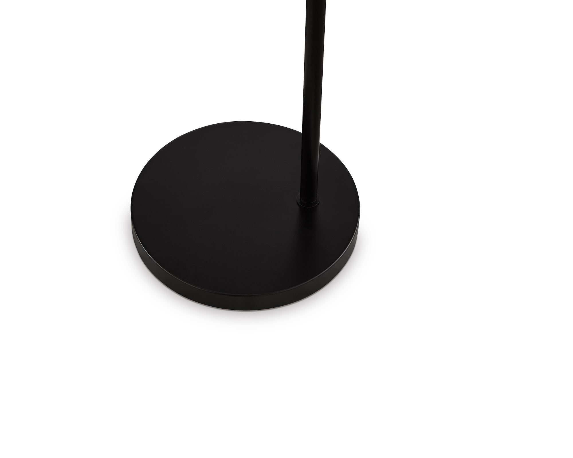 Blossom Floor Lamp by Liang & Eimil featuring an arched matte black frame and beige linen shade