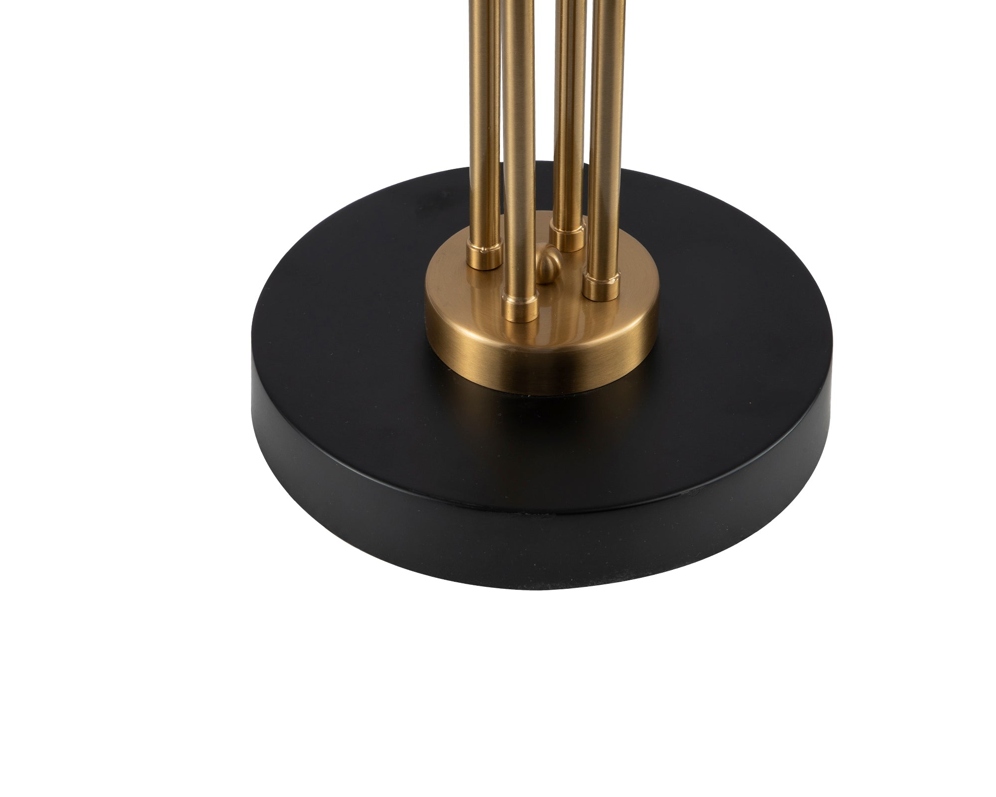 Bosco Floor Lamp by Liang & Eimil featuring an antique brass branching frame with frosted white glass globes