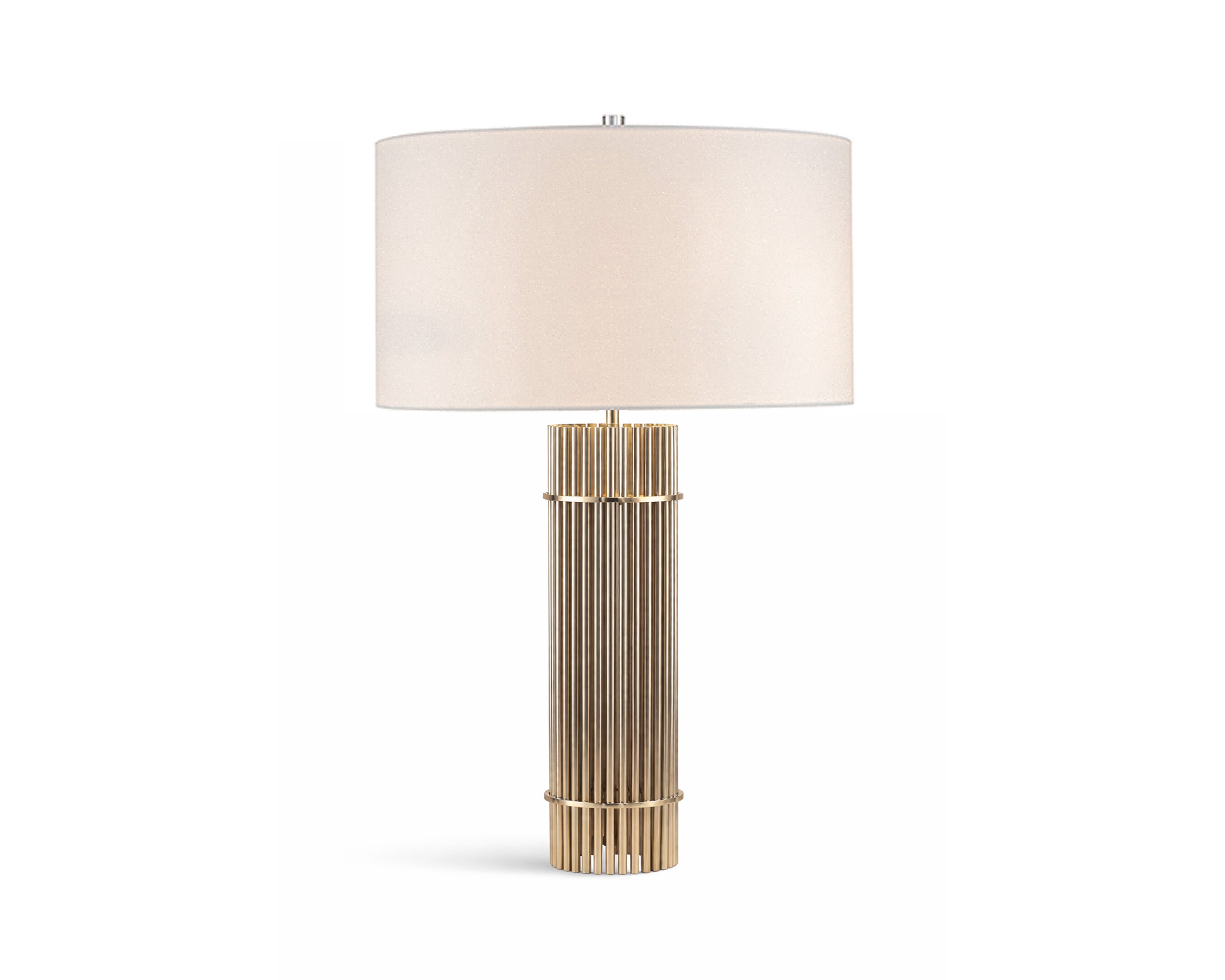 Bouquet Table Lamp by Liang & Eimil featuring a sculptural bound rod design with a polished nickel finish