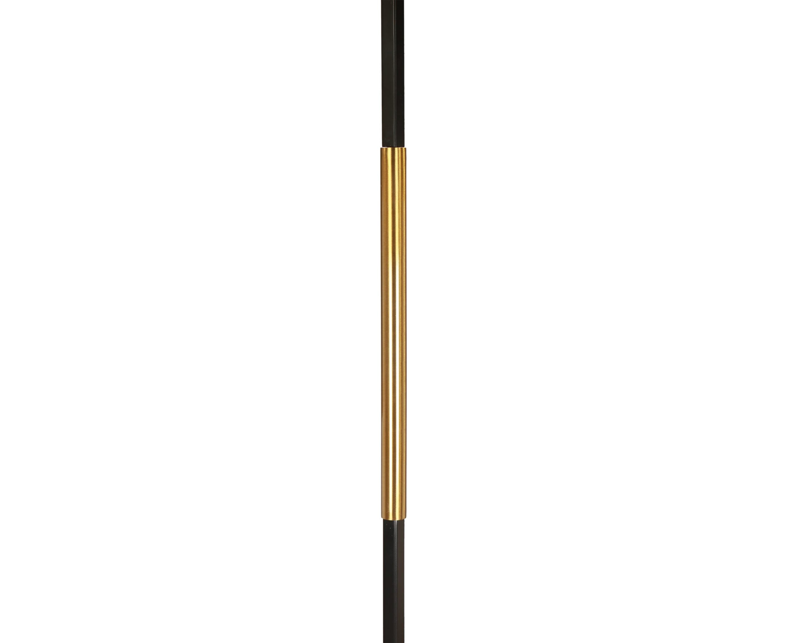 Hamilton Floor Lamp by Liang & Eimil featuring a brushed brass and matte black architectural steel frame