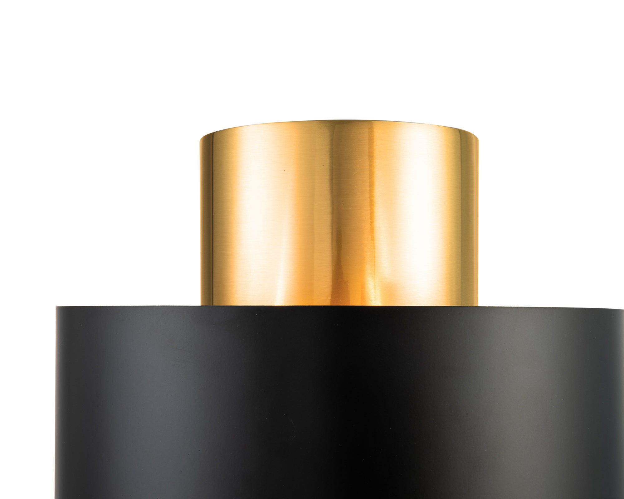 Logan Wall Light by Liang & Eimil with brushed brass frame and matte black metal shades