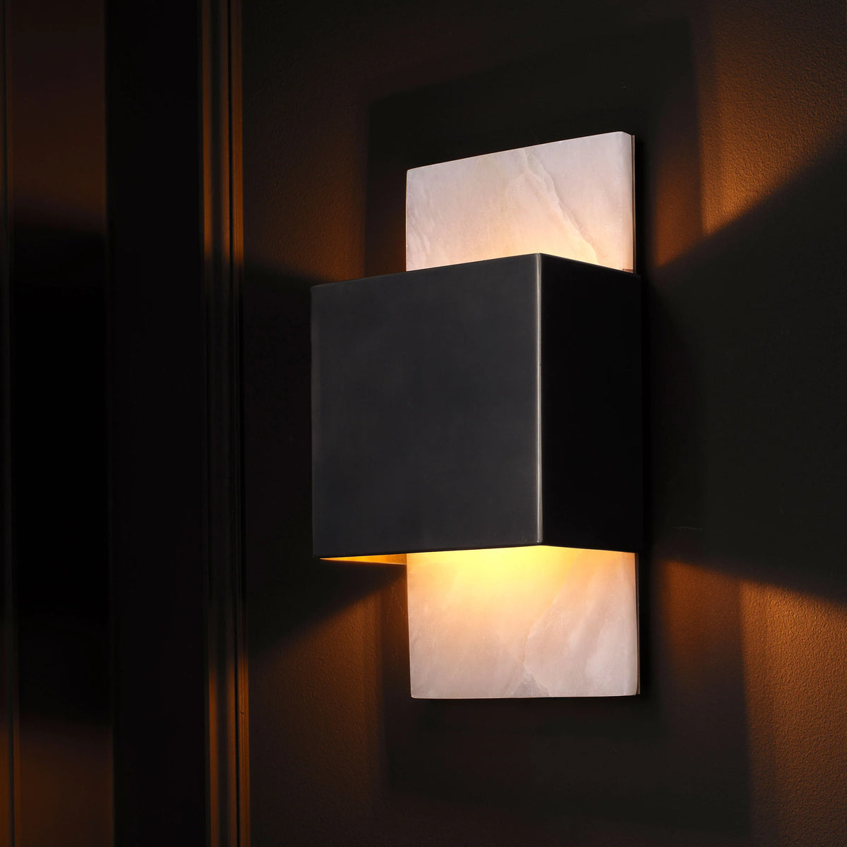 Elegant Mantova Wall Lamp featuring beautifully luminous natural alabaster