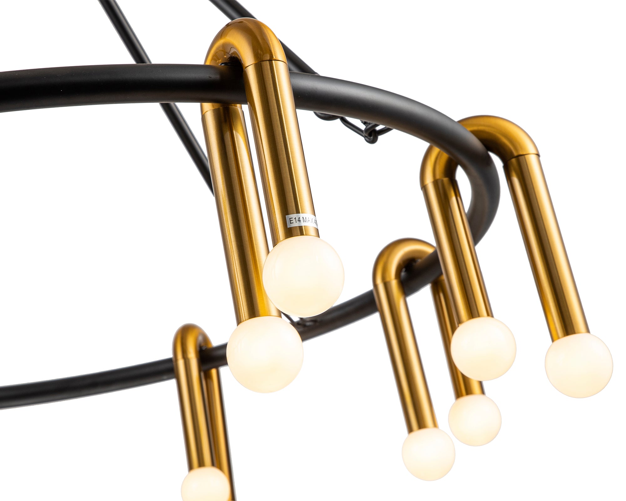 Melt 1 Pendant Lamp - Liang & Eimil featuring matt black and brushed brass finishes.