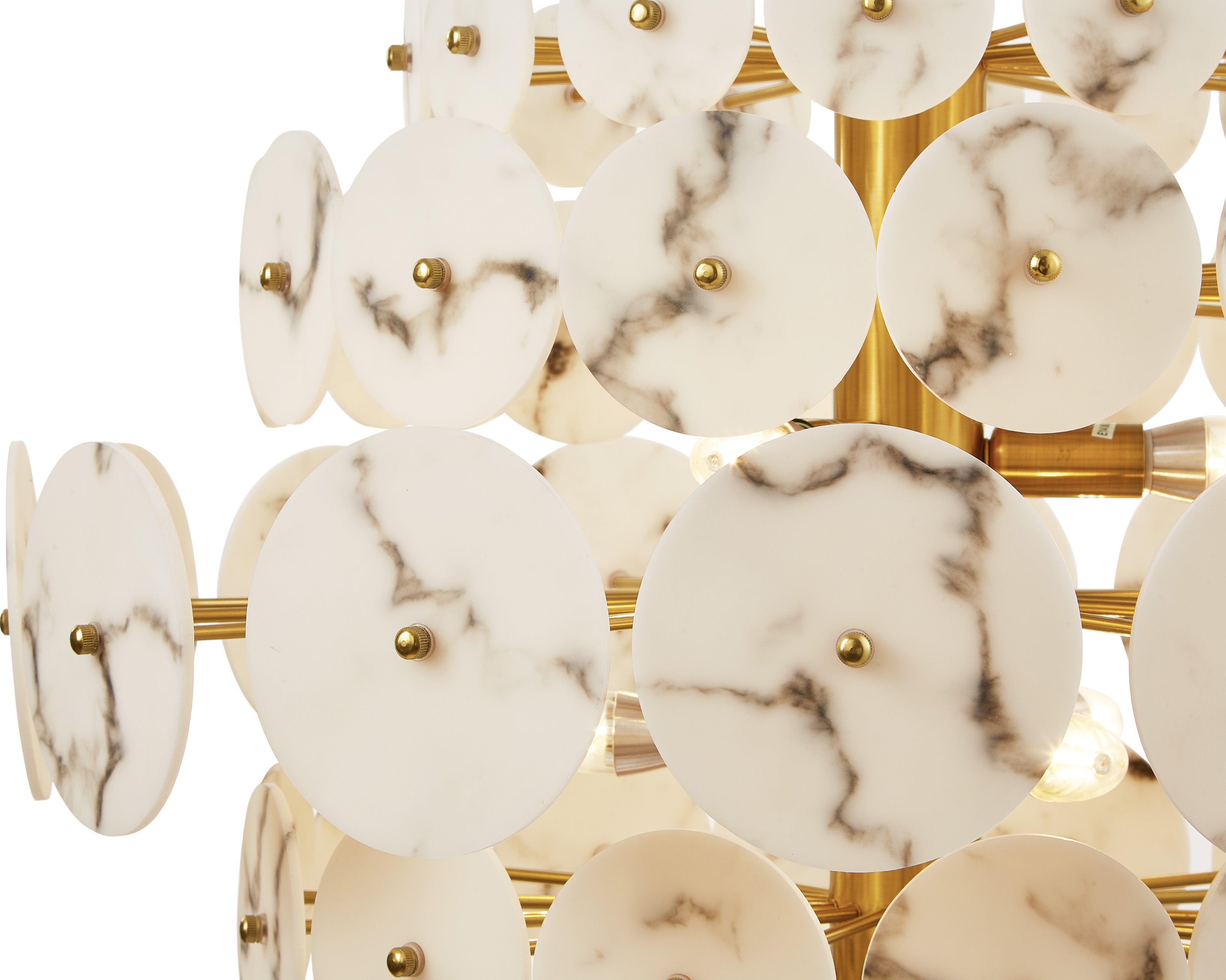 Momo Chandelier - Liang & Eimil featuring faux alabaster petals and antique brushed brass detailing.