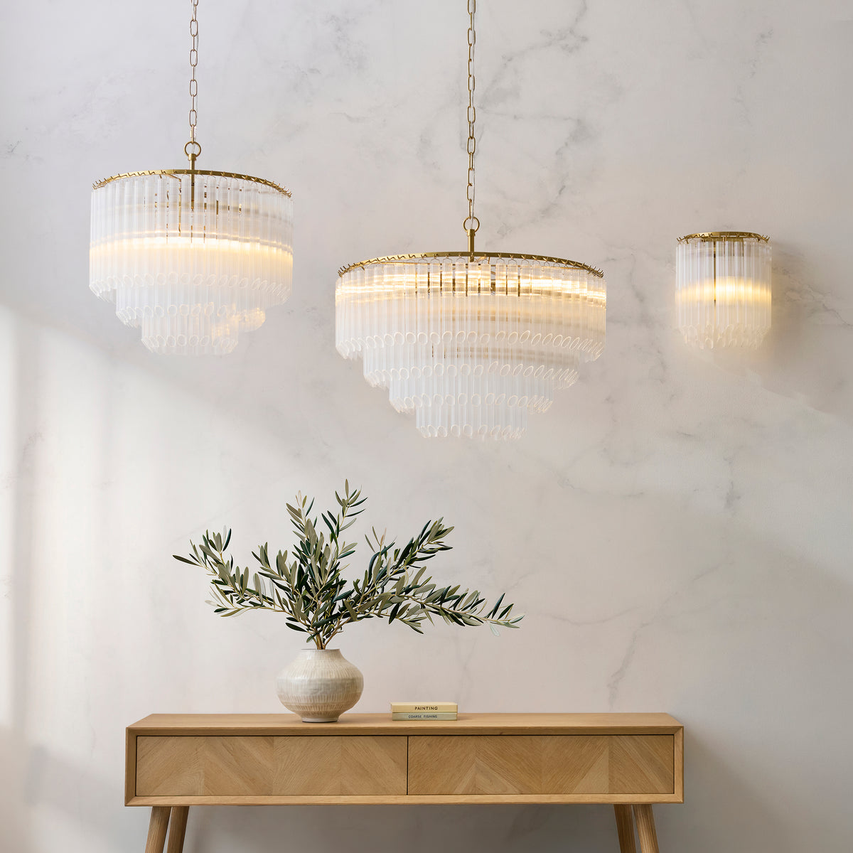 Premium close-up highlighting the combination of aged brass metalwork and ribbed clear glass