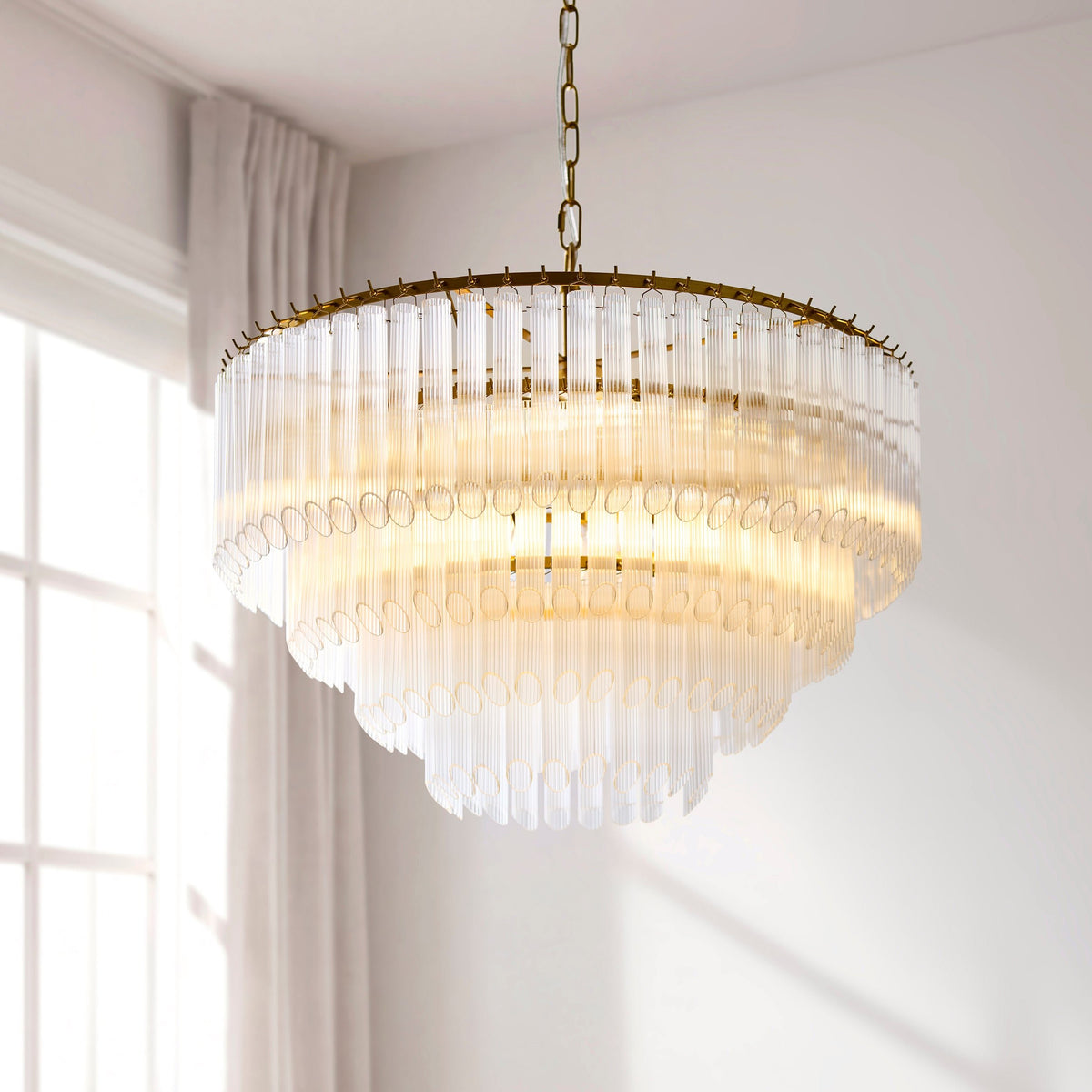 Side profile revealing the elegant sculptural silhouette of the Montpellier Pendant