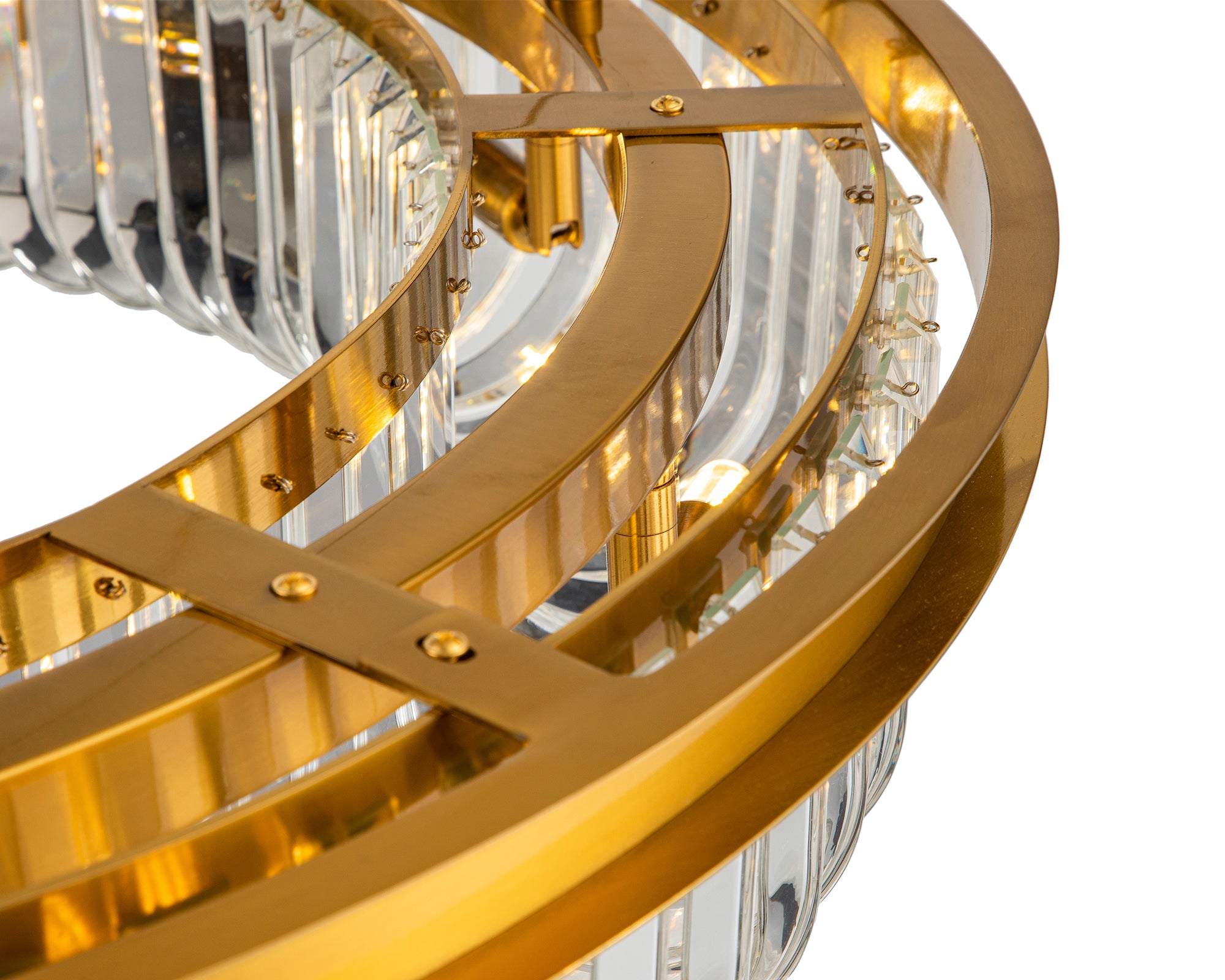 Nimbus Pendant Lamp - Brushed Brass - Liang & Eimil featuring a brushed brass frame with clear glass detailing.