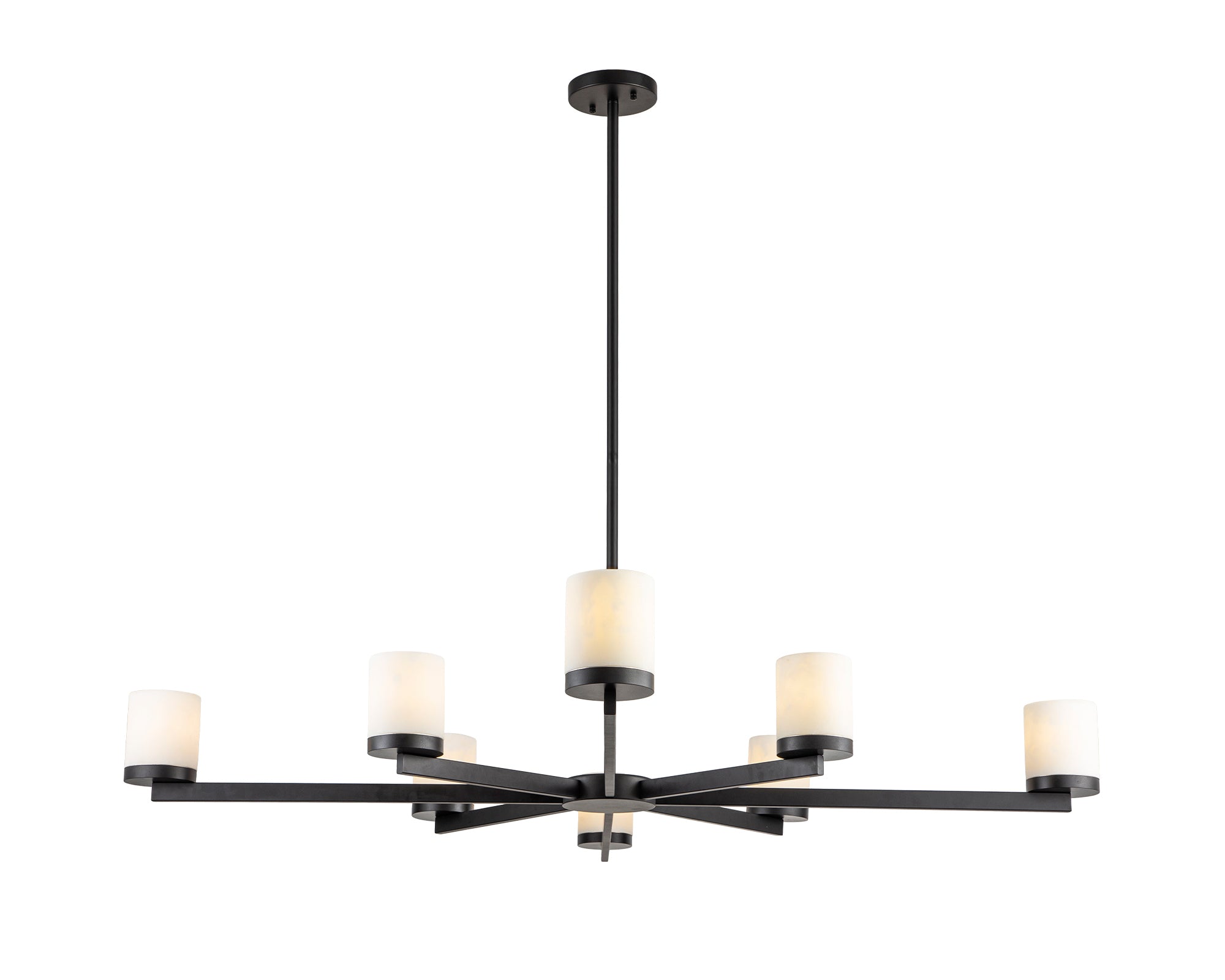 Olina Pendant Lamp - Liang & Eimil featuring white alabaster shades and a matt black frame.