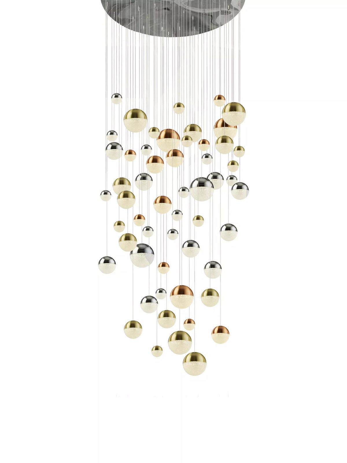 Planets 55Lt Multi-Drop showcasing its spectacular cascading arrangement and sophisticated metallic finishes