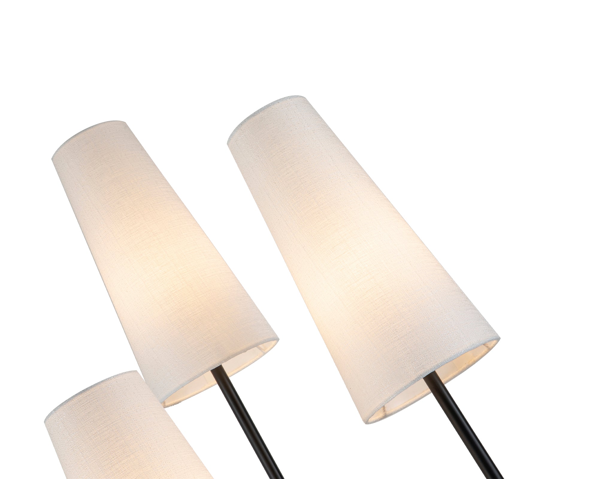 Poiset Floor Lamp by Liang & Eimil featuring a matte black metal frame and white cotton shade