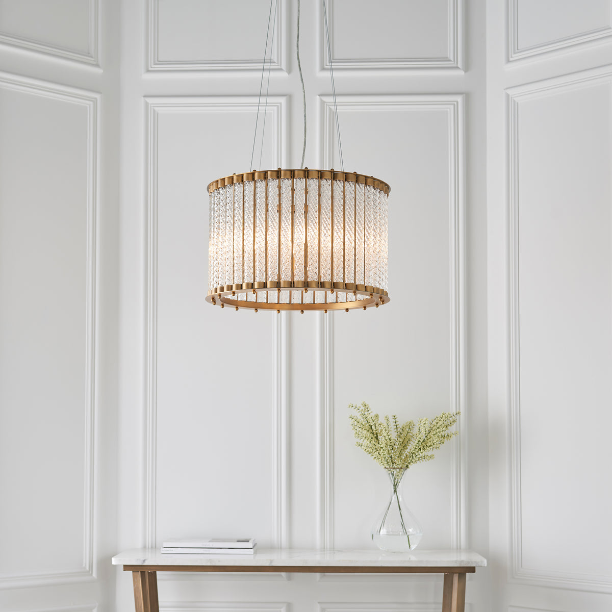 Romola 6 Light Pendant creating an elegant focal point within a sophisticated interior