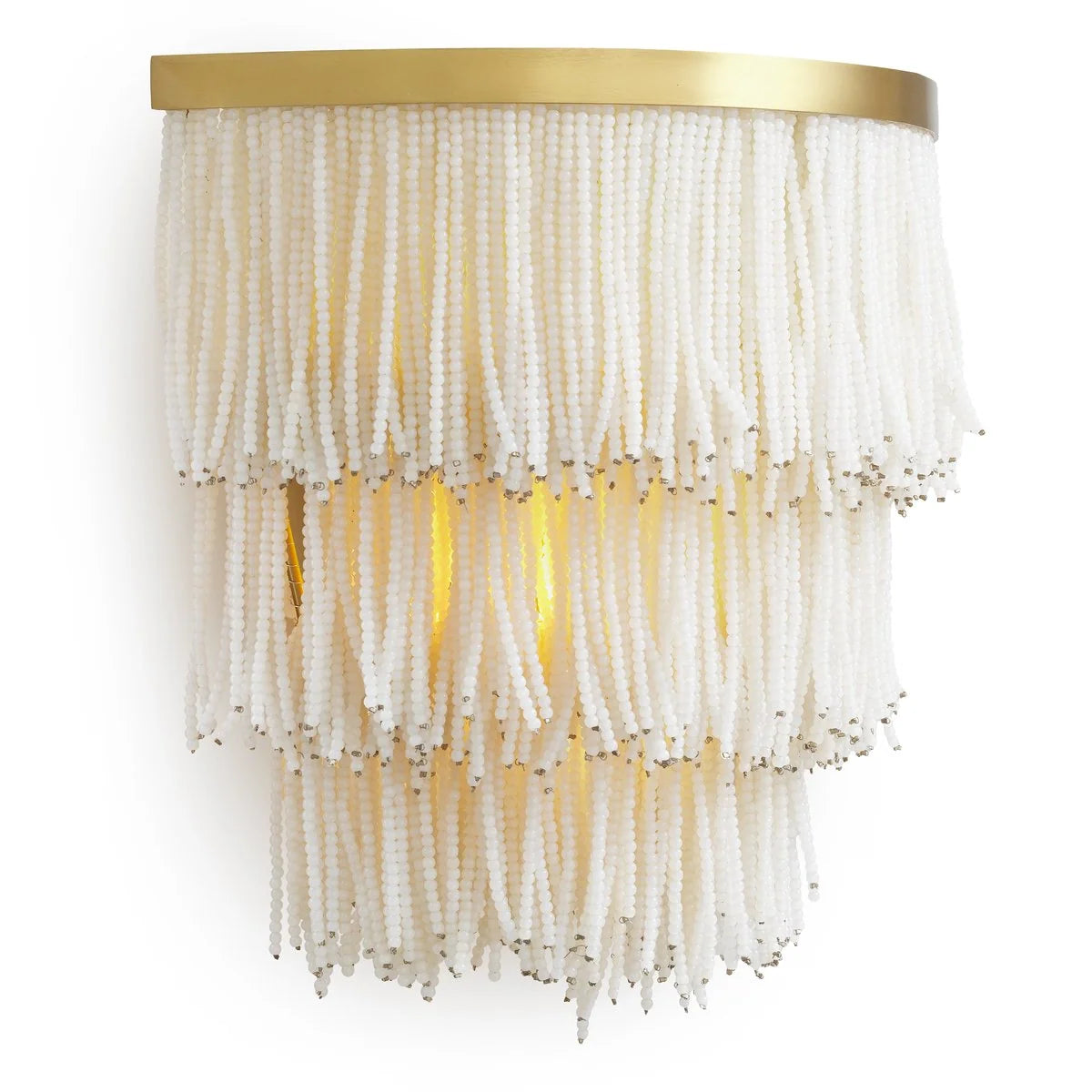 Elegant Rosaline Wall Lamp featuring a sophisticated vintage brass finish and delicate glass bead detailing.