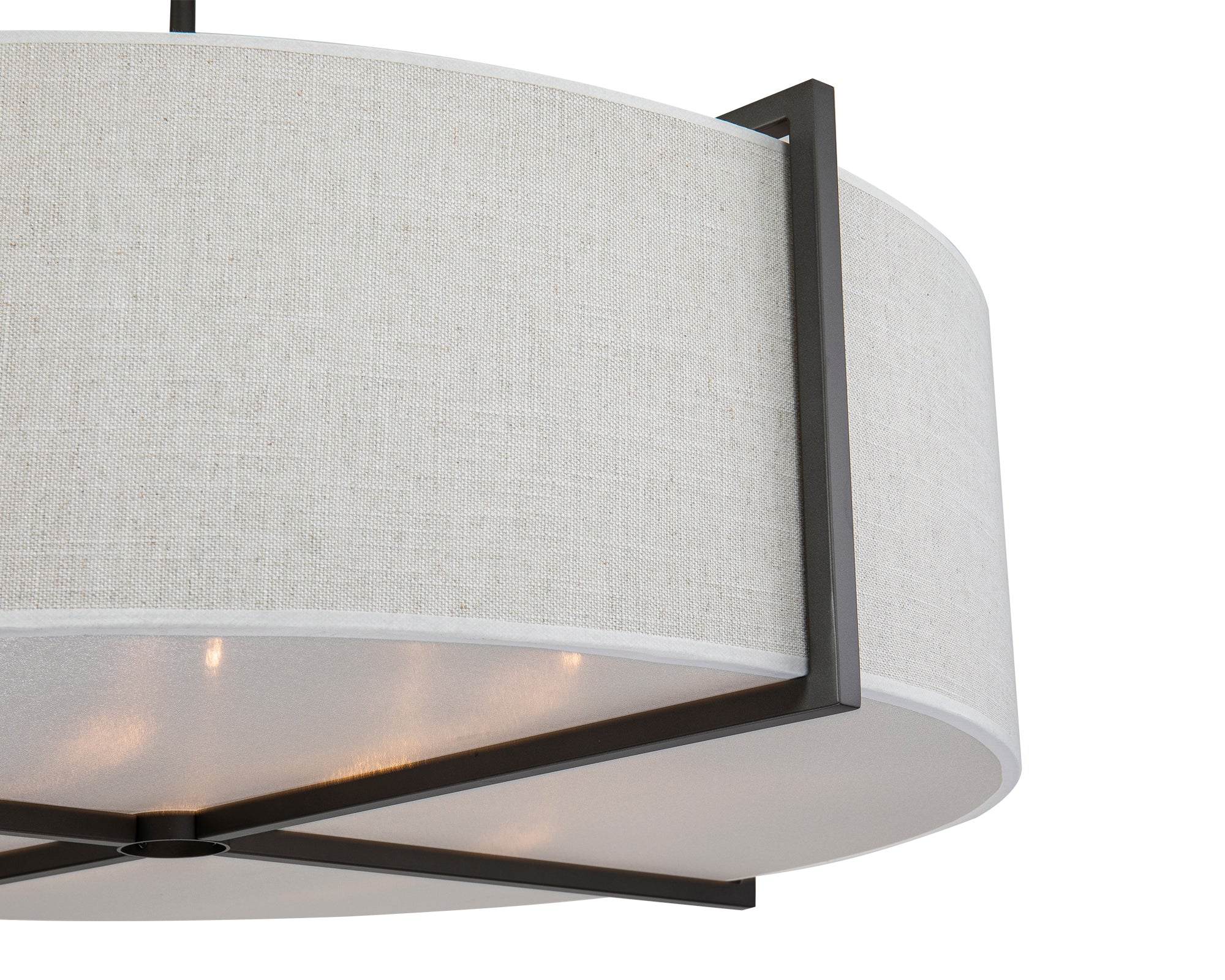 Aura Pendant Lamp - Liang & Eimil featuring organic clear glass panels and a matt black frame.
