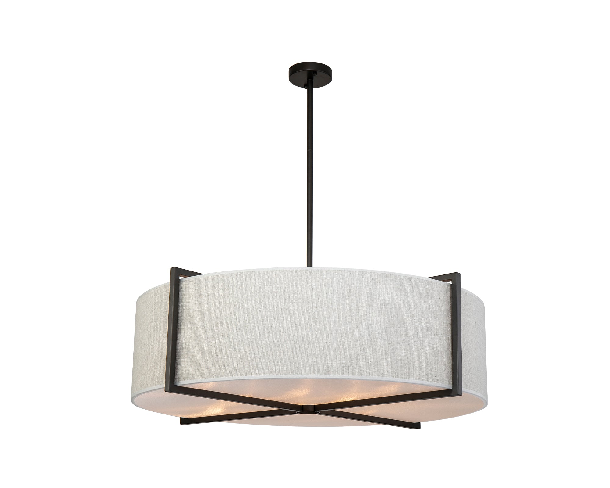 Aura Pendant Lamp - Liang & Eimil featuring organic clear glass panels and a matt black frame.