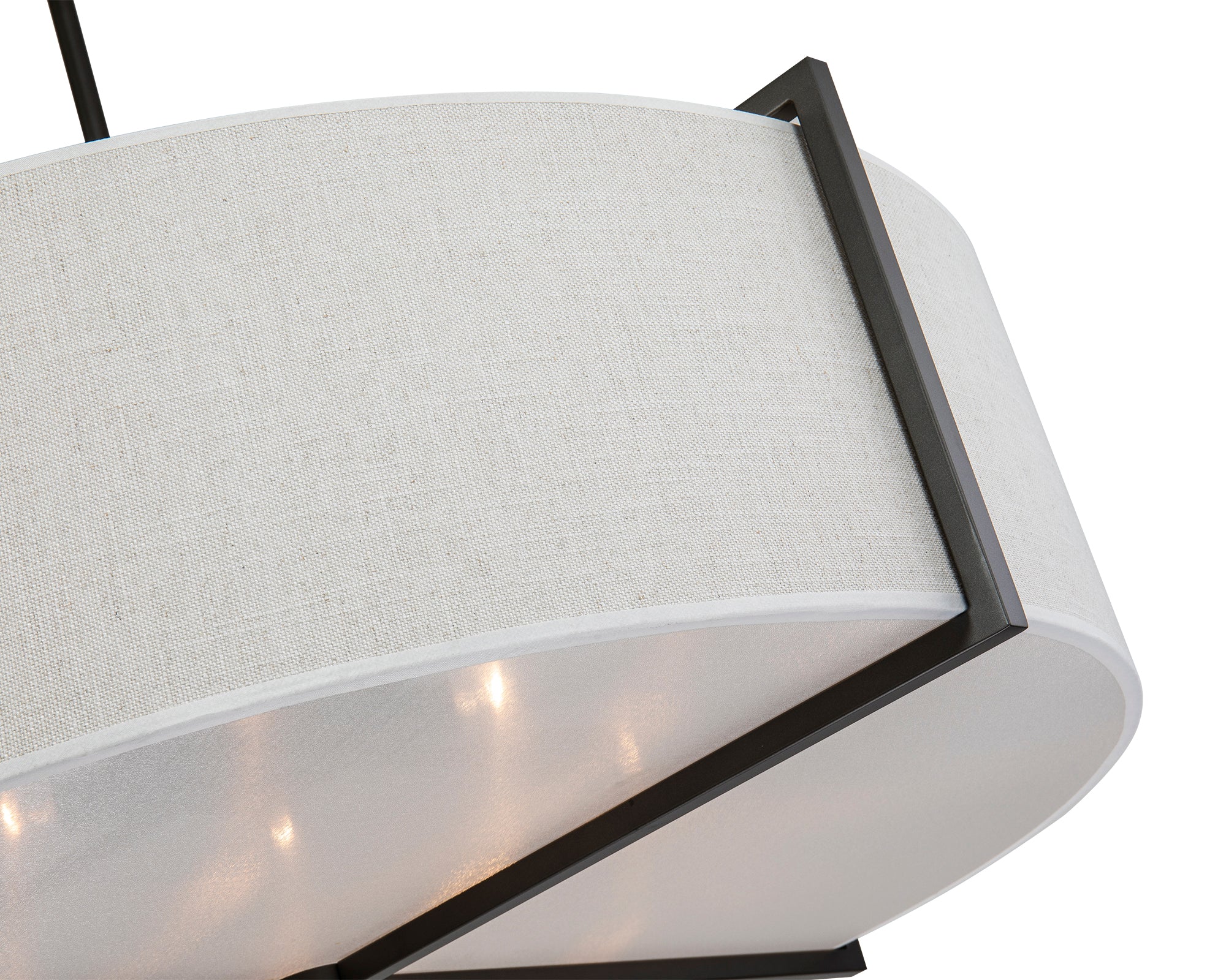 Aura Pendant Lamp - Liang & Eimil featuring organic clear glass panels and a matt black frame.