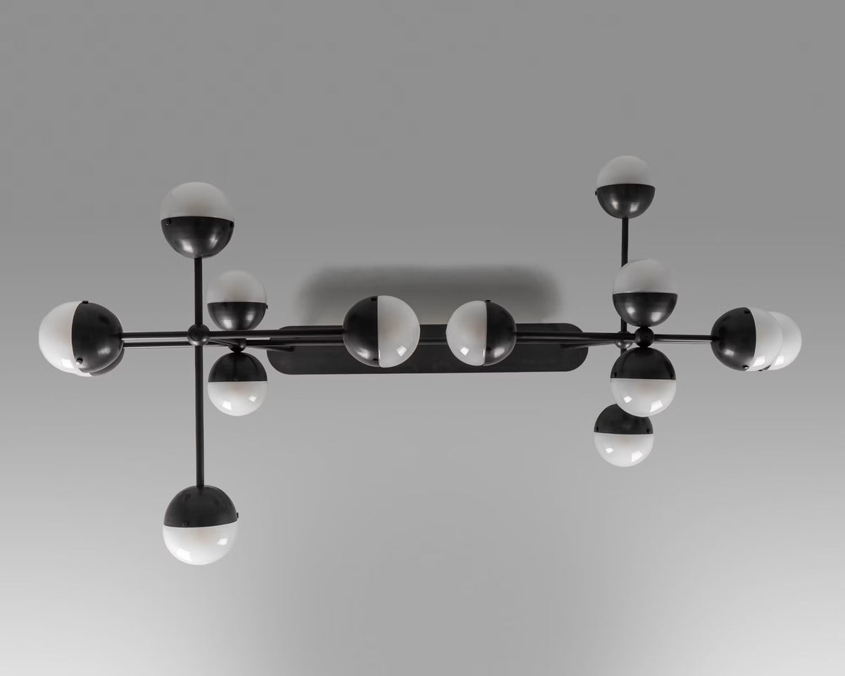 Schwung Molecule Linear B269 with 14 spherical glass shades