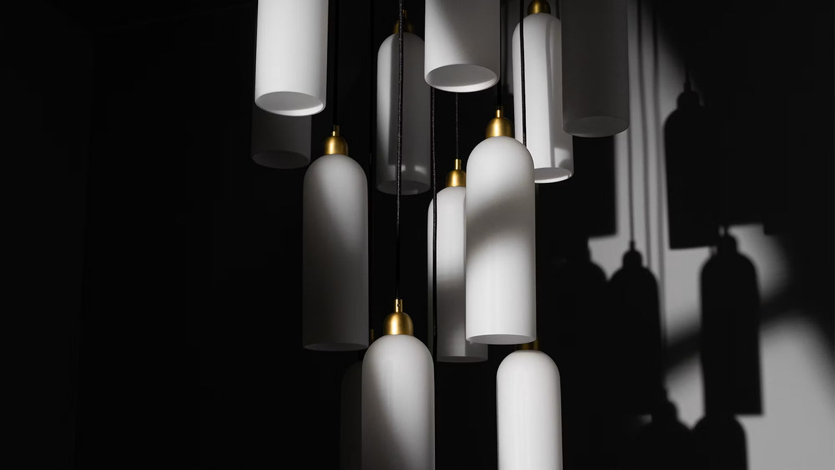 Schwung Odyssey Cluster 13 B160 with 13 elongated glass shades