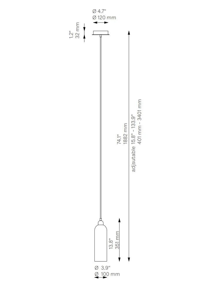 Schwung Odyssey Single LG B163 dimensions and technical drawing