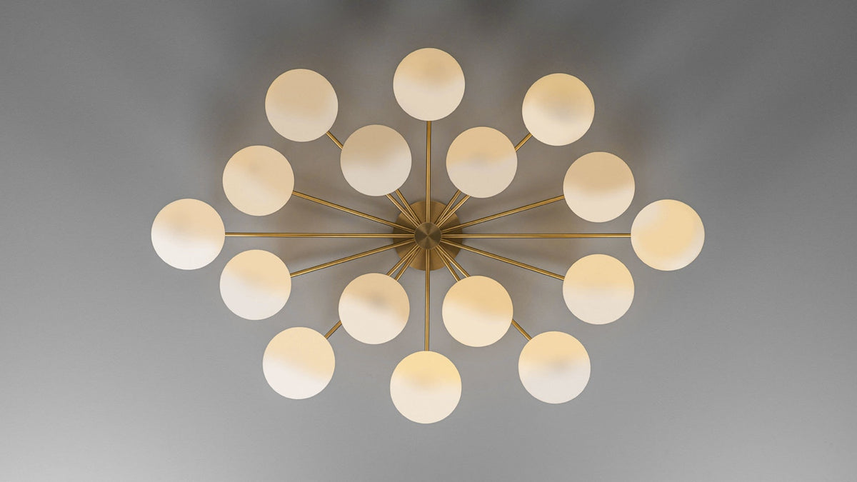 Schwung Orion Oval Flush Mount B612 glass and finish detail