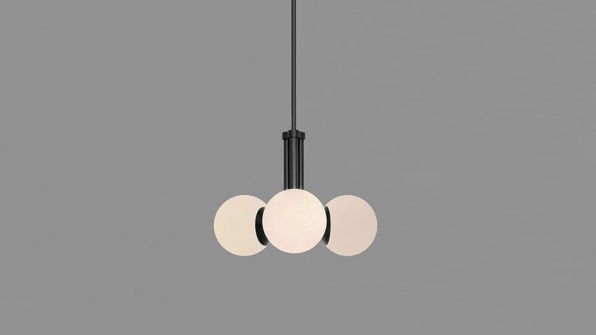 Schwung Tubular SM Chandelier with Opal Matte Glass