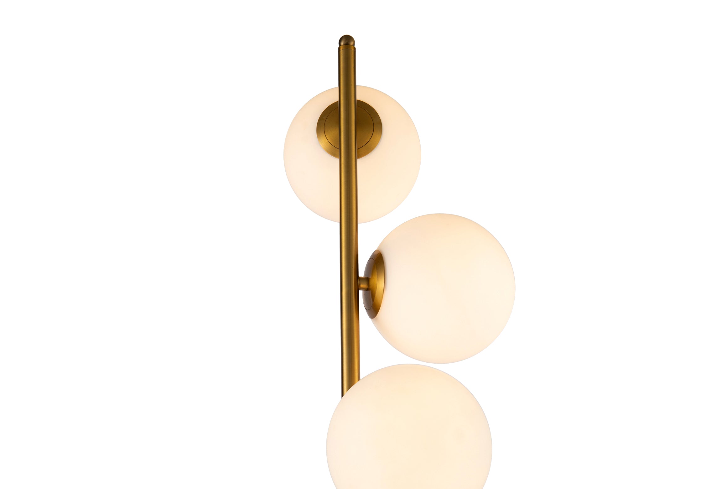 Vanessa Wall Light by Liang & Eimil featuring five opal glass globes with a brass finish