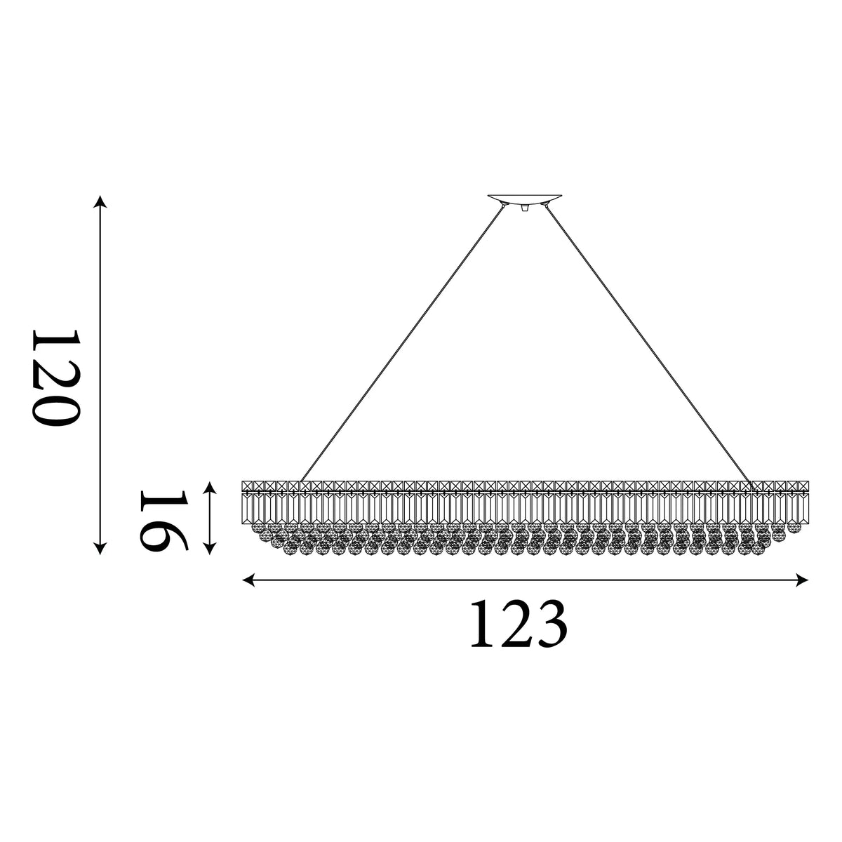 Detailed view of the 24-light E14 arrangement within the pendant