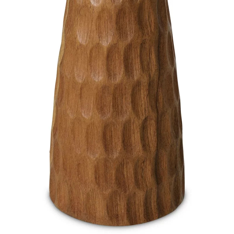 Natural wood Vexley Table Lamp enhancing a sophisticated console arrangement