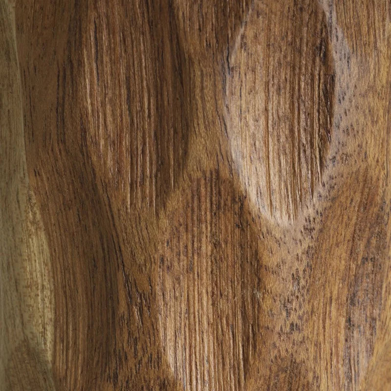 Close-up of the Vexley natural acacia wood structure showcasing its refined organic character