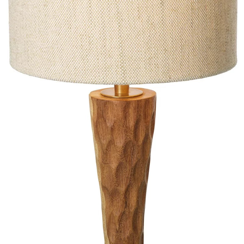 Detailed view of the Vexley linen-cotton blend shade with its sophisticated cylindrical form