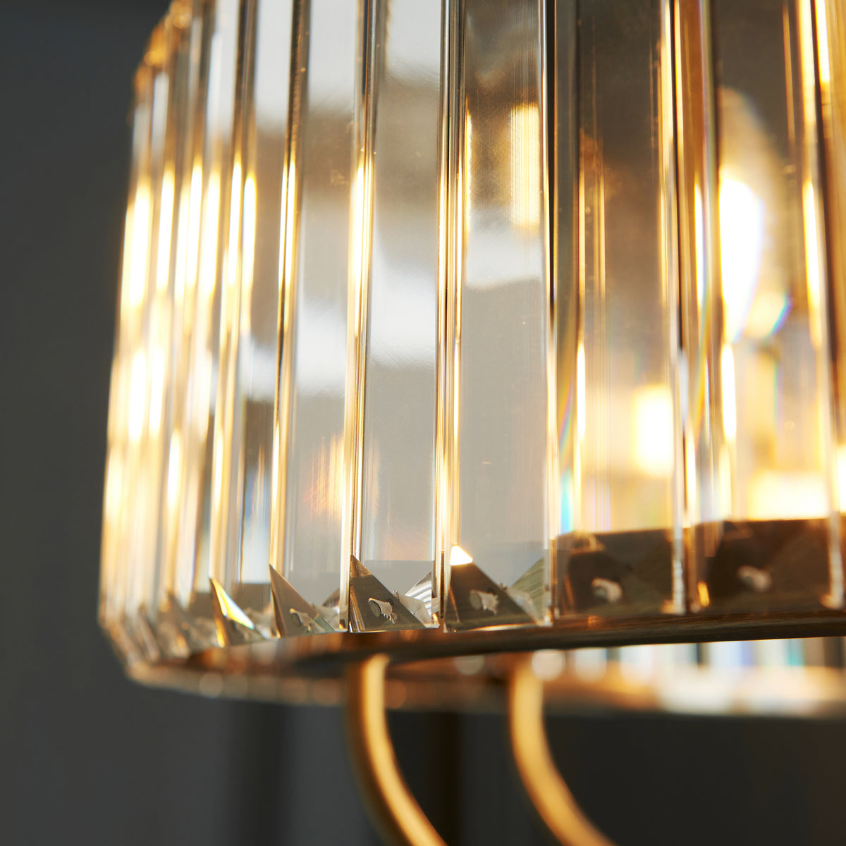 Detailed view of the clear cut lozenge glass elements