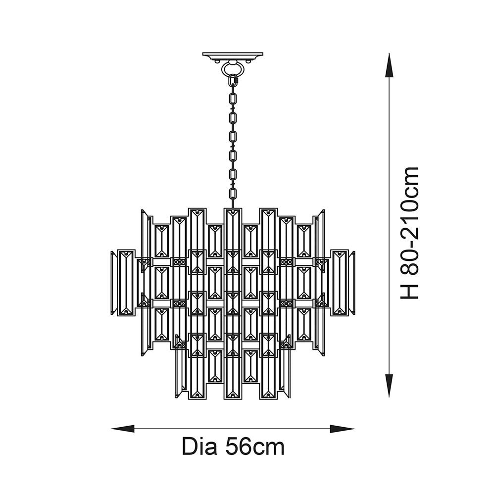 Premium detail of the intricate crystal elements designed to create striking light patterns