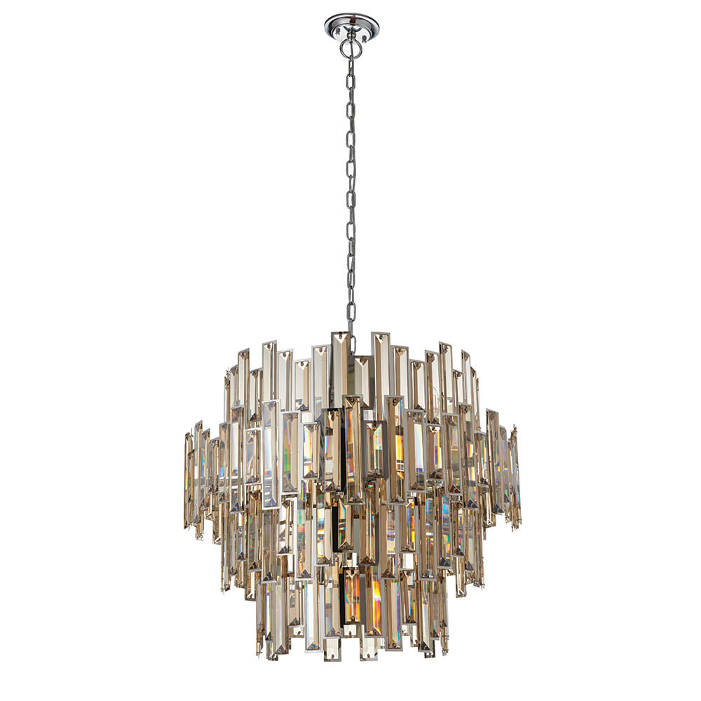 Premium detail of the intricate crystal elements designed to create striking light patterns