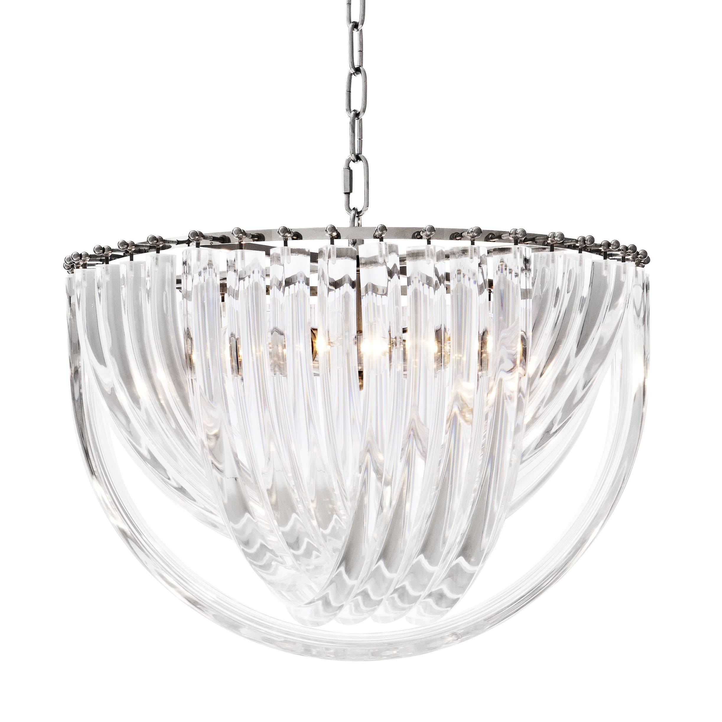 Murano ø 50 cm Chandelier - Nickel & Clear - Eichholtz - Luxury Lighting BoutiqueCeiling LightEichholtz