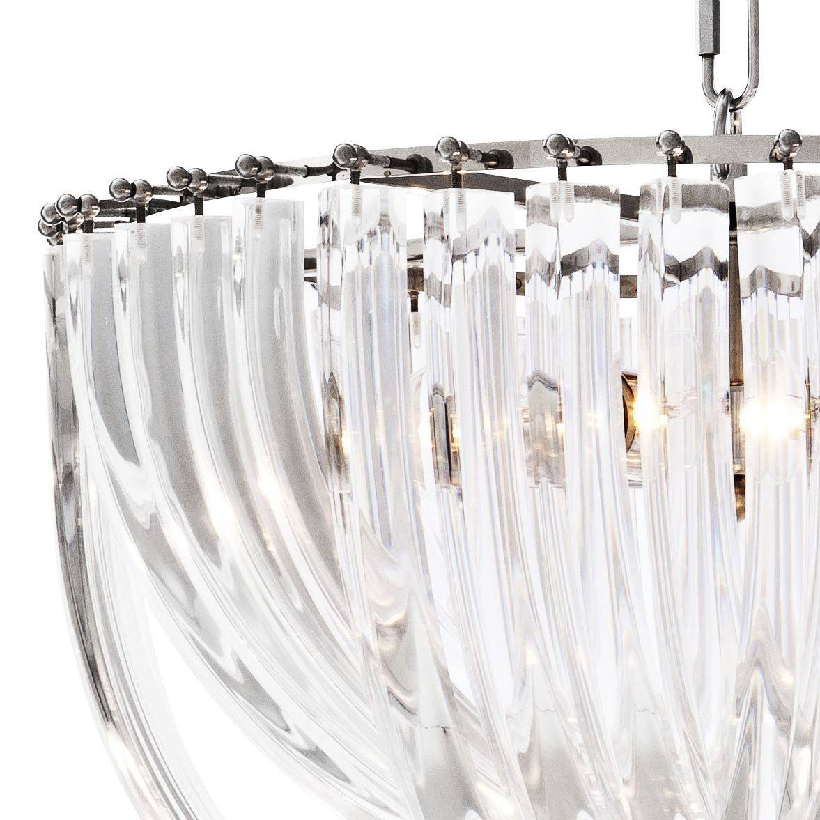 Murano ø 50 cm Chandelier - Nickel & Clear - Eichholtz - Luxury Lighting BoutiqueCeiling LightEichholtz