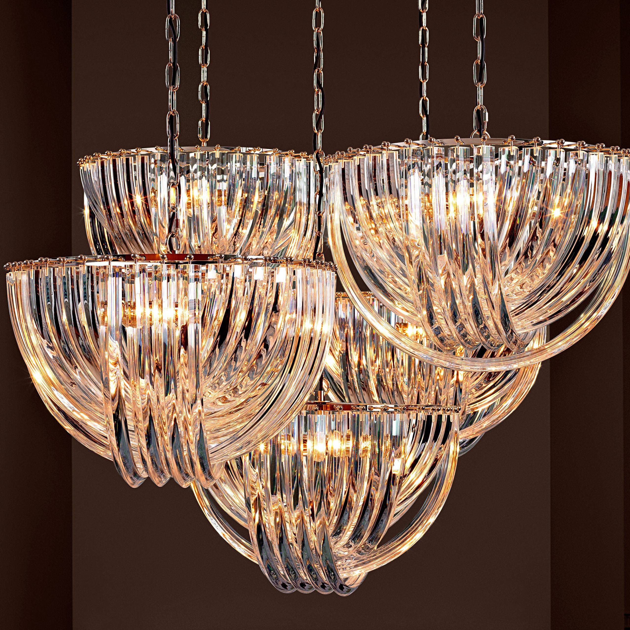 Murano ø 50 cm Chandelier - Nickel & Clear - Eichholtz - Luxury Lighting BoutiqueCeiling LightEichholtz