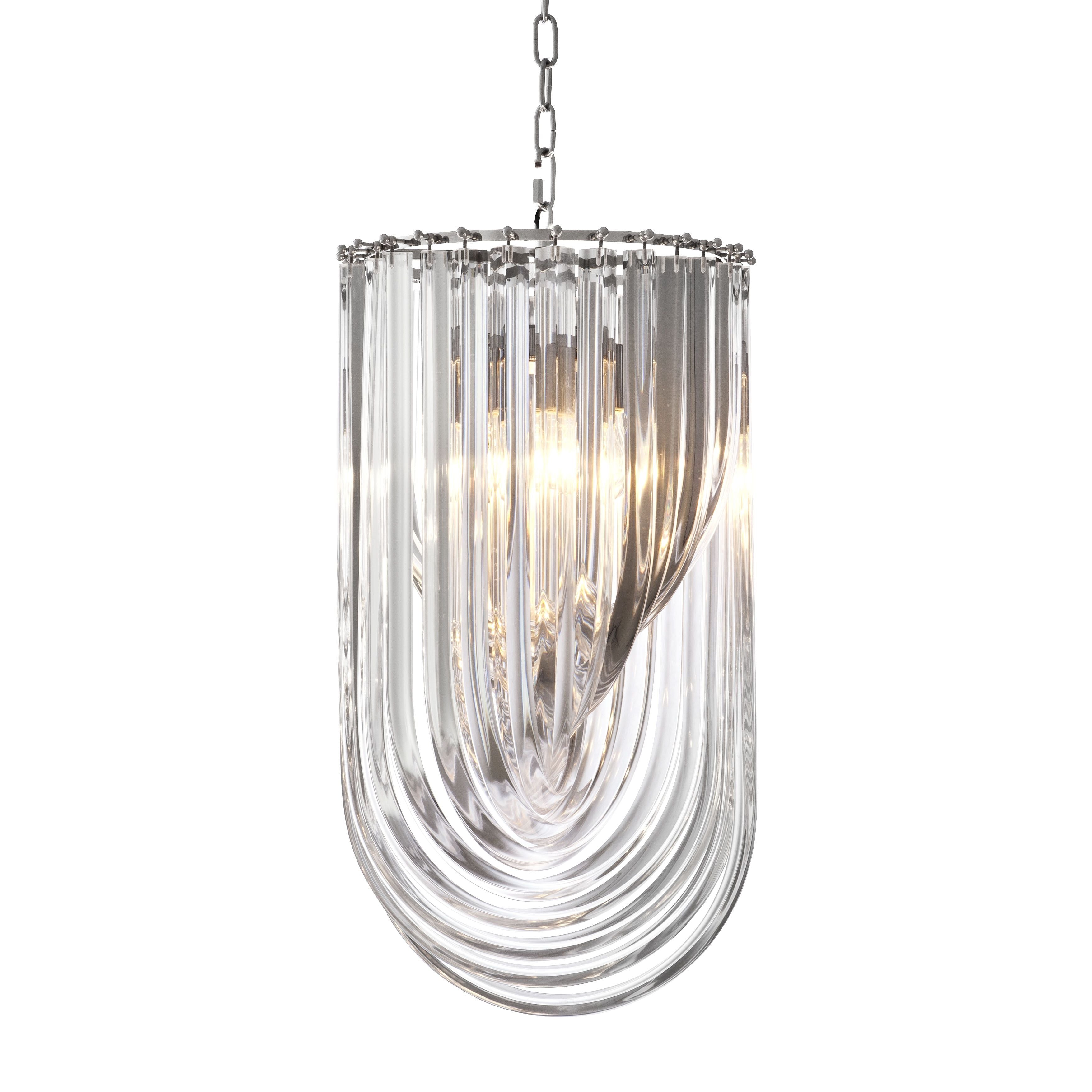 Murano ø 35 cm Chandelier - Nickel & Clear - Eichholtz - Luxury Lighting BoutiqueCeiling LightEichholtz