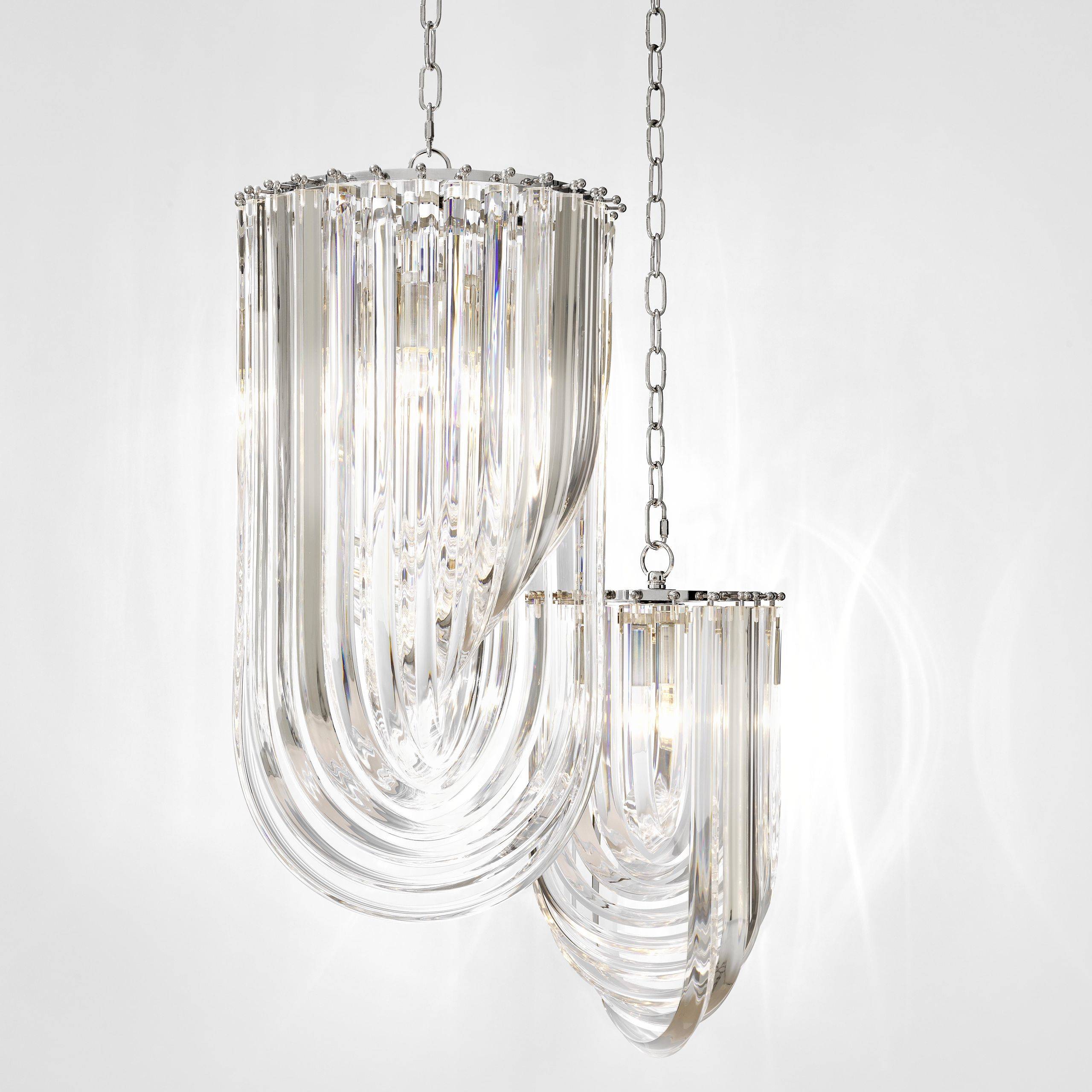 Murano ø 35 cm Chandelier - Nickel & Clear - Eichholtz - Luxury Lighting BoutiqueCeiling LightEichholtz