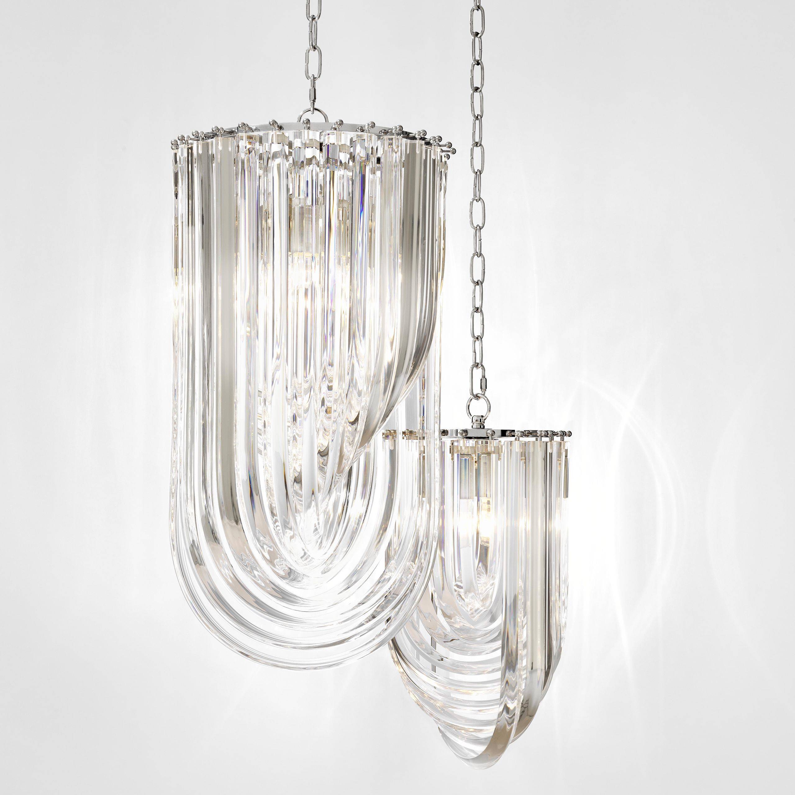 Murano ø 25 cm Chandelier - Nickel & Clear - Eichholtz - Luxury Lighting BoutiqueCeiling LightEichholtz