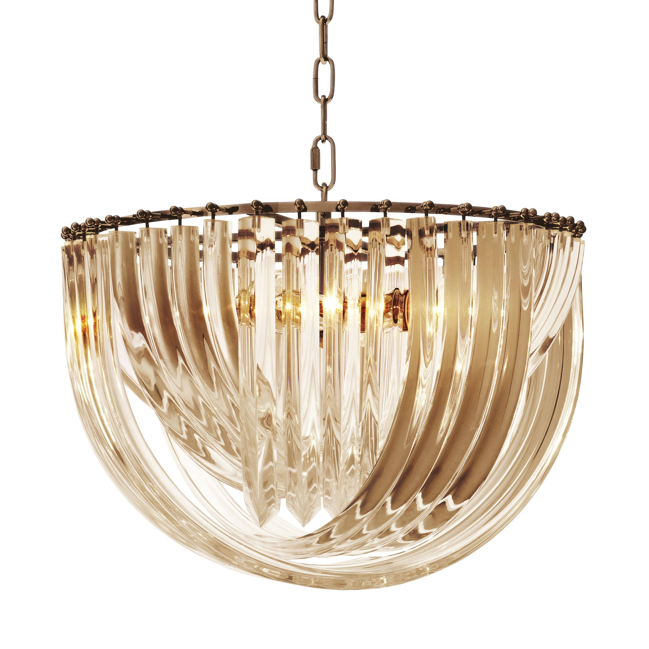 Murano ø 50 cm Brass Chandelier - Brass & Champagne - Eichholtz - Luxury Lighting BoutiqueCeiling LightEichholtz